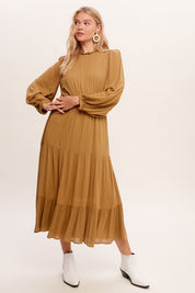 Women's Fitted Boho Maxi Woven Dress