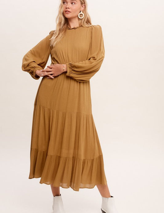 Women's Fitted Boho Maxi Woven Dress