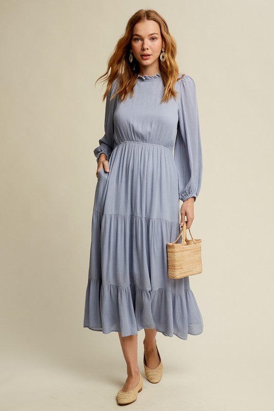 Women's Fitted Boho Maxi Woven Dress