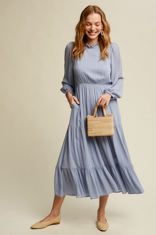 Women's Fitted Boho Maxi Woven Dress