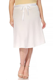 Plus size, solid, A-line, knee length skirt