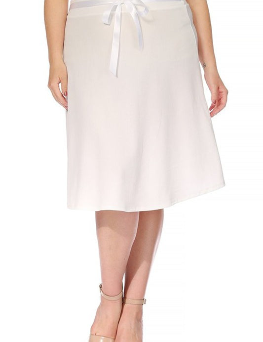 Plus size, solid, A-line, knee length skirt