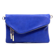 Women's Faux Leather Foldover Clutch with Detachable Strap