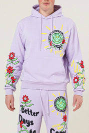 Women's Oversized Flower Graphic Terry Pullover