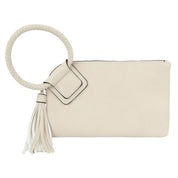 Women's Faux Leather Tassel Wristlet Clutch