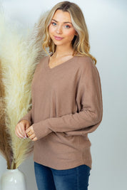 Plus Size Women's Oversized V-Neck Knit Top