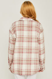 Women's Casual Plaid Long Sleeve Shacket