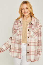 Women's Casual Plaid Long Sleeve Shacket