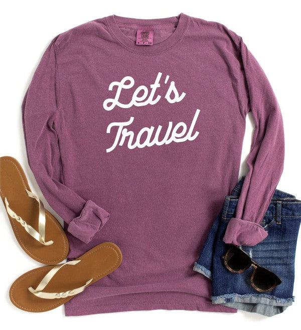 Unisex Long Sleeve Comfort Color Travel Tee
