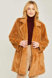 Women's Cozy Woven Teddy Collar Coat