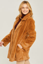 Women's Cozy Woven Teddy Collar Coat