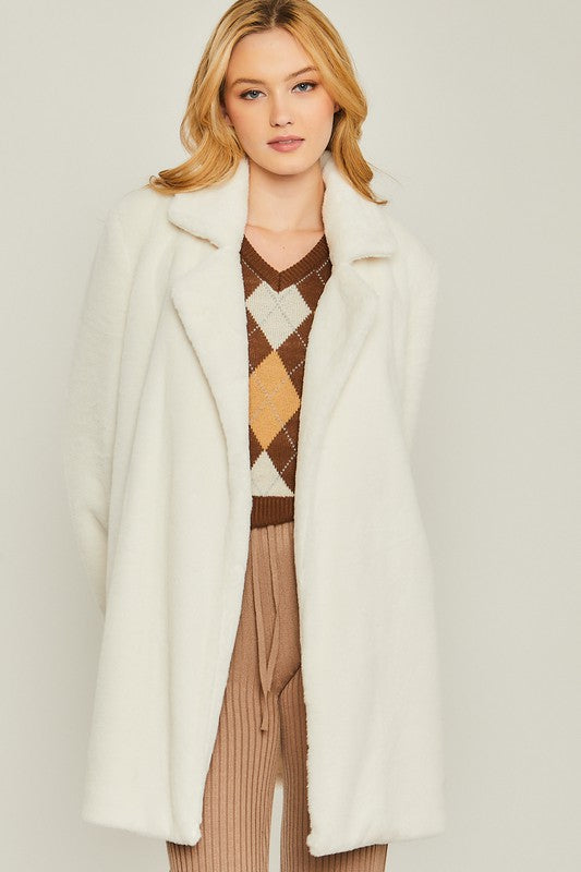 Women's Cozy Woven Teddy Collar Coat