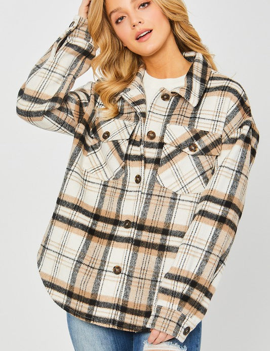 Plaid Bust Pocket Shacket