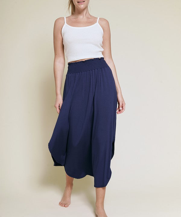 Women's Bamboo Maxi Skirt with Smocked Waist