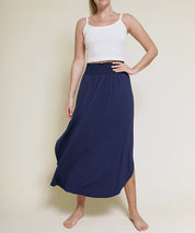 Women's Bamboo Maxi Skirt with Smocked Waist