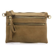 Women's Faux Leather Crossbody Clutch Bag with Gold Hardware