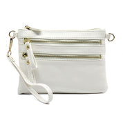 Women's Faux Leather Crossbody Clutch Bag with Gold Hardware