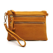 Women's Faux Leather Crossbody Clutch Bag with Gold Hardware