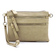 Women's Faux Leather Crossbody Clutch Bag with Gold Hardware