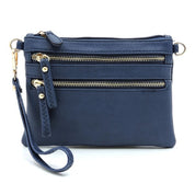 Women's Faux Leather Crossbody Clutch Bag with Gold Hardware