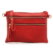 Women's Faux Leather Crossbody Clutch Bag with Gold Hardware