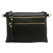 Women's Faux Leather Crossbody Clutch Bag with Gold Hardware