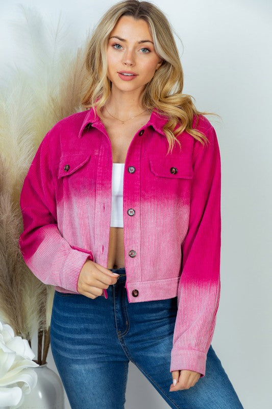 Women's Long Sleeve Ombre Woven Jacket