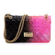 Women's Multi Color Jelly Shoulder Bag with Gold Hardware