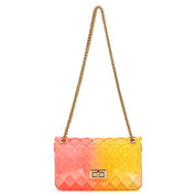 Women's Multi Color Jelly Shoulder Bag with Gold Hardware