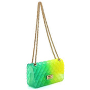 Women's Multi Color Jelly Shoulder Bag with Gold Hardware