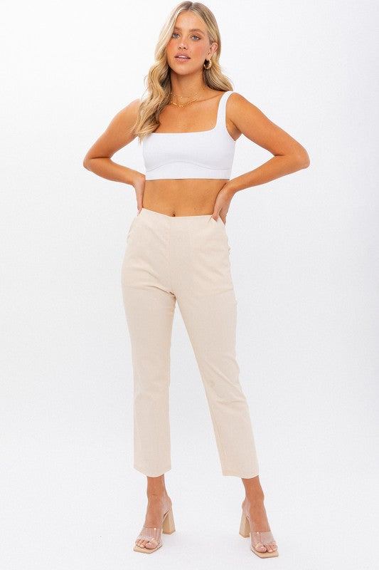 Women's Fitted High-Waisted Crop Pants