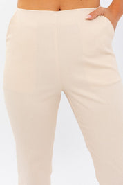 Women's Fitted High-Waisted Crop Pants