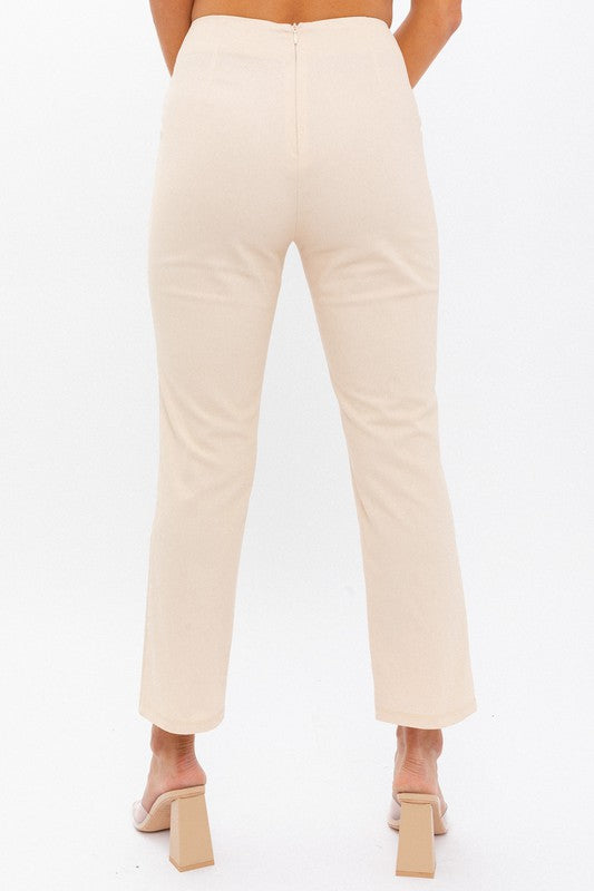 Women's Fitted High-Waisted Crop Pants