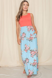 Sleeveless Floral Maxi Dress