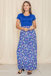 Women's Short Sleeve Floral Maxi Dress