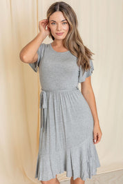 Ruffle Sash Midi Dress