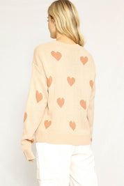 Women's Heart Patterned Sweater