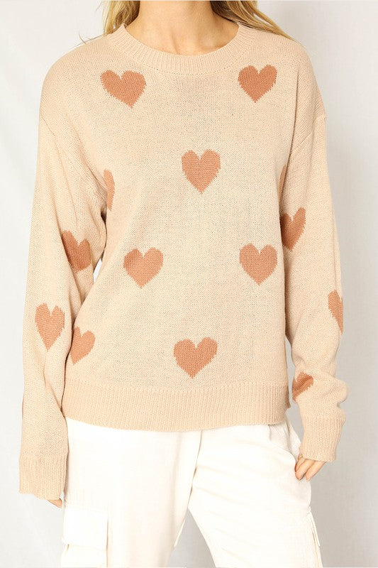 Women's Heart Patterned Sweater