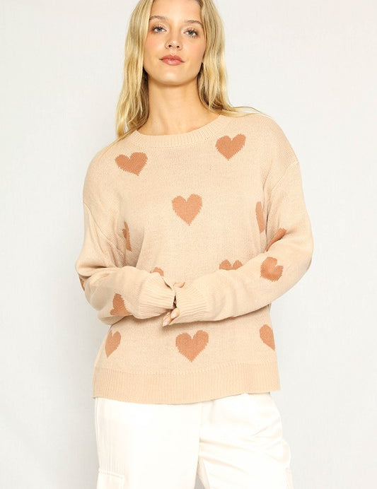 Women's Heart Patterned Sweater