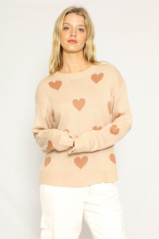 Women's Heart Patterned Sweater