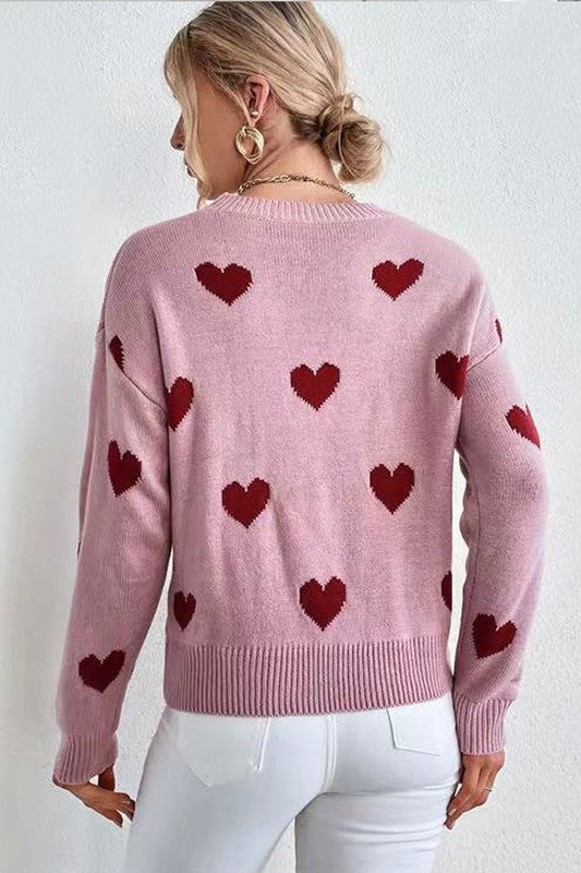 Women's Heart Patterned Sweater