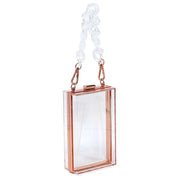 Women's Acrylic Chain Handle See-Thru Crossbody Clutch