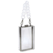 Women's Acrylic Chain Handle See-Thru Crossbody Clutch