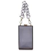 Women's Acrylic Chain Handle See-Thru Crossbody Clutch