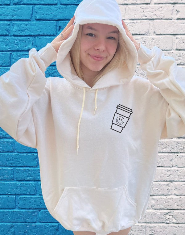 Unisex Iced Coffee and Bagel Graphic Hoodie Sweatshirt