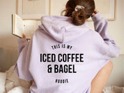 Unisex Iced Coffee and Bagel Graphic Hoodie Sweatshirt