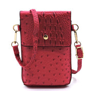 Women's Ostrich Croc Faux Leather Crossbody Phone Case