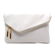 Women's Faux Leather Foldover Clutch with Detachable Strap