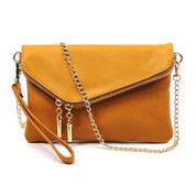 Women's Faux Leather Foldover Clutch with Detachable Strap