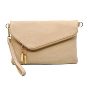 Women's Faux Leather Foldover Clutch with Detachable Strap